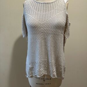 LC Lauren Conrad Off-the-Shoulder Cream Sweater